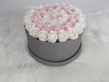 Flower box rond flower soap zeepbloem decoratie bloemen 10