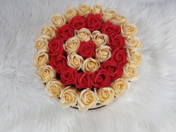 Flower box rond flower soap zeepbloem decoratie bloemen 11