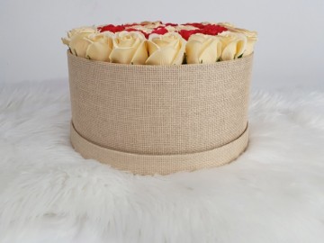 Flower box rond flower soap zeepbloem decoratie bloemen 12