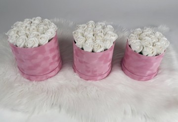 Flower box rond flower soap zeepbloem decoratie bloemen 14 0