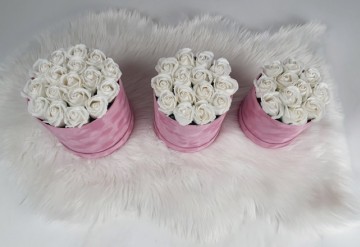 Flower box rond flower soap zeepbloem decoratie bloemen 16