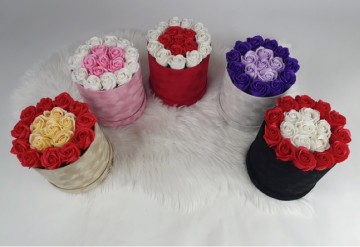 Flower box rond flower soap zeepbloem decoratie bloemen 18 1