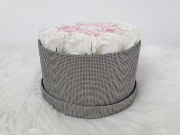 Flower box rond flower soap zeepbloem decoratie bloemen 2