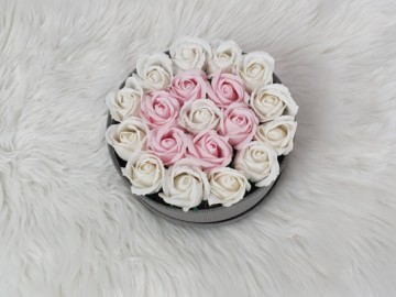 Flower box rond flower soap zeepbloem decoratie bloemen 3