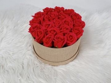 Flower box rond flower soap zeepbloem decoratie bloemen 4