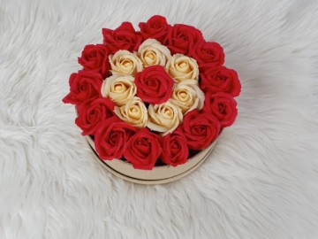 Flower box rond flower soap zeepbloem decoratie bloemen 5