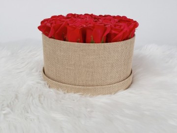 Flower box rond flower soap zeepbloem decoratie bloemen 7