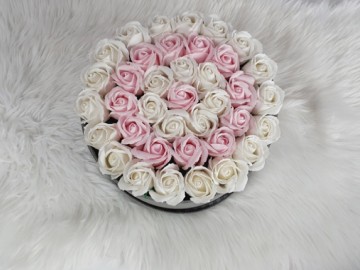 Flower box rond flower soap zeepbloem decoratie bloemen 8