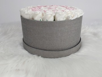 Flower box rond flower soap zeepbloem decoratie bloemen 9