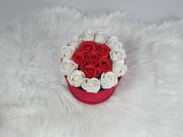 Flowerboxfsrr lbloemenkadomoederdagvalentijnsdagkunstbloemenflowersoapgrootrood 2