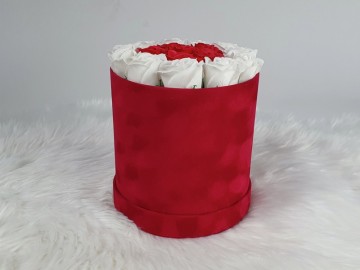 Flowerboxfsrr lbloemenkadomoederdagvalentijnsdagkunstbloemenflowersoapgrootrood 4