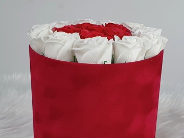 Flowerboxfsrr lbloemenkadomoederdagvalentijnsdagkunstbloemenflowersoapgrootrood 5